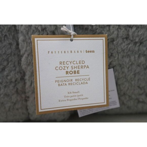 Pottery Barn Teen Sz XS/S Gray Recycled Cozy Sherpa Robe - Picture 3 of 6